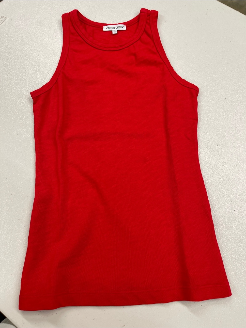 Cotton Citizen Red Ribbed Tank Top